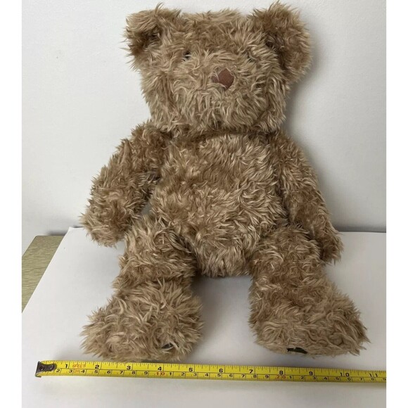 Vintage Build A Bear Curly Teddy Bear 14" Tan Faux Leather Paws Says I LOVE YOU - Picture 6 of 11